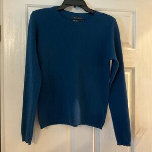 Tahari 100% cashmere sweater beautiful dark blue color
